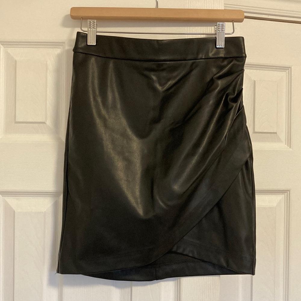 Black vegan leather skirt